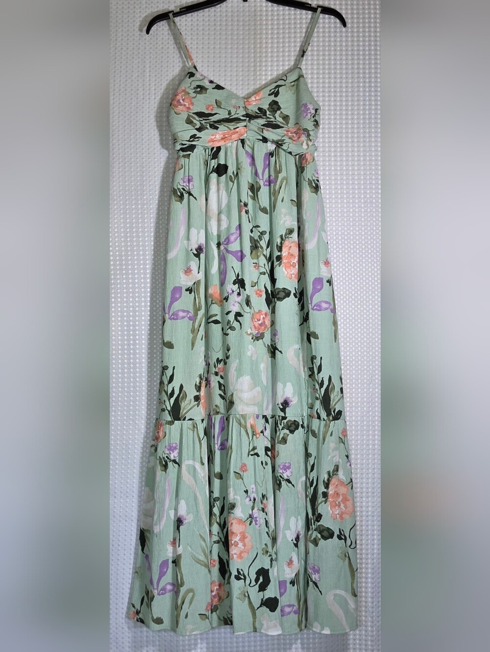 Abercrombie Floral Ruched Maxi Dress Side Slit Cottagecore Resort Dress SP - Picture 10 of 10